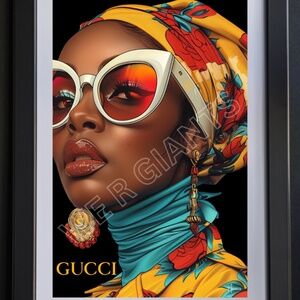 Gucci African Amercican Woman Ebony Queen Poster 11x17 Gucci Afro Poster Limited
